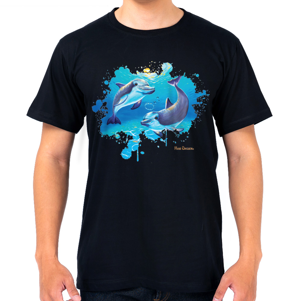 Two Dolphins - Unisex T-Shirts by Maree Davidson