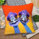 Outback Buddies the Emus - European Cushion Cover