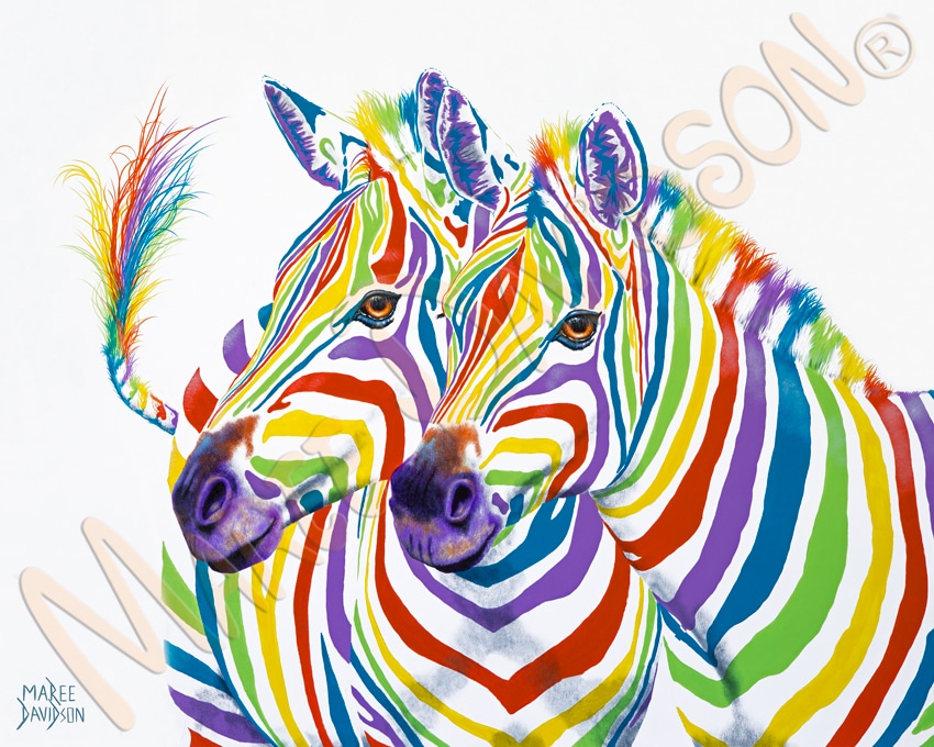 Rainbow Zebras - Print